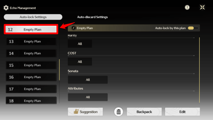 Echo Management - Empty Plans
