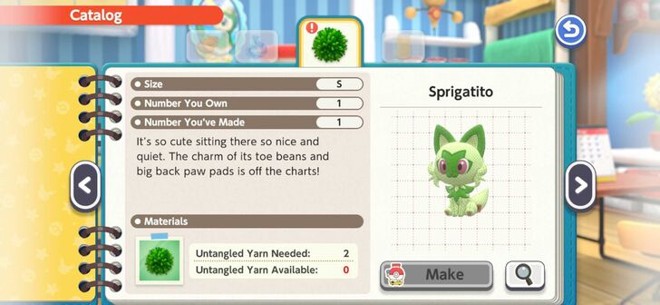 Sprigatito Plush Catalog