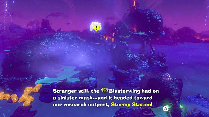 Chase after the Blusterwing to Stormy Station