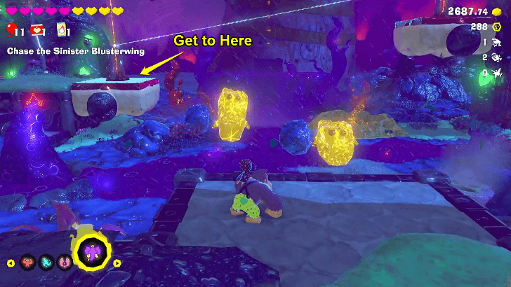 Take the Gloo Gum Platform to the left,