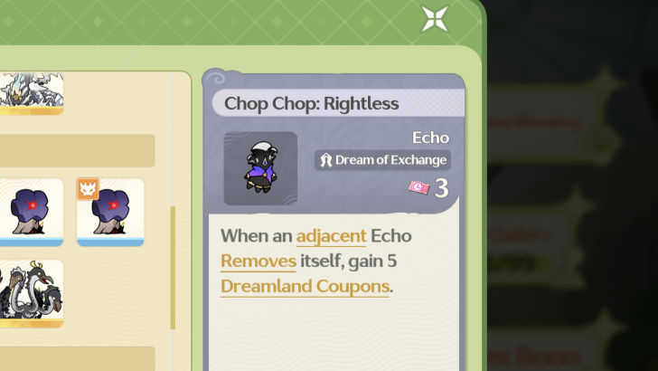 Chop Chop: Rightless Dreamland Tooltip