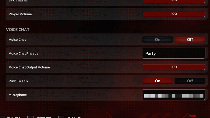 Voice Chat Settings