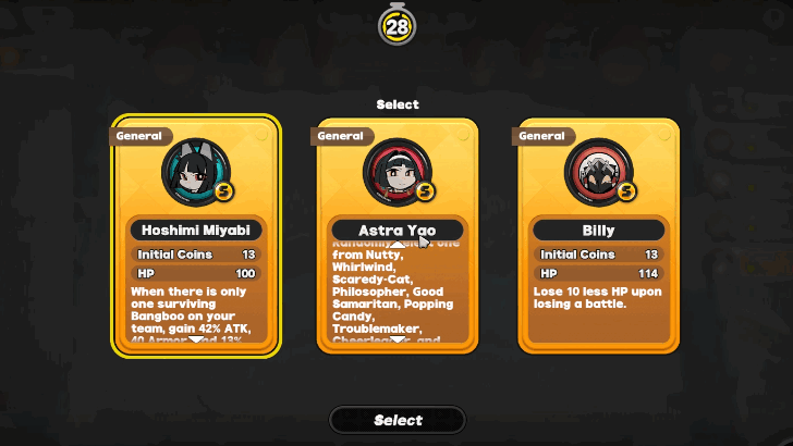 Select an Agent at the Start of the Game