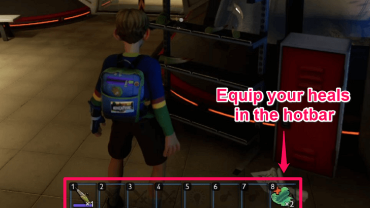 Grounded 2 Equip Heals in Hotbar