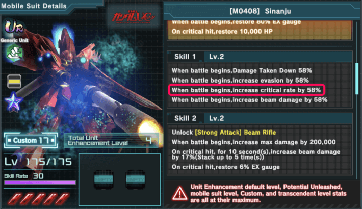 Sinanju Crit Rate