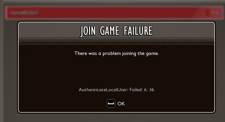 Join Game Failure
