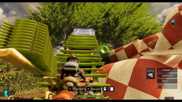 Grass Stairs Beside Table Cloth