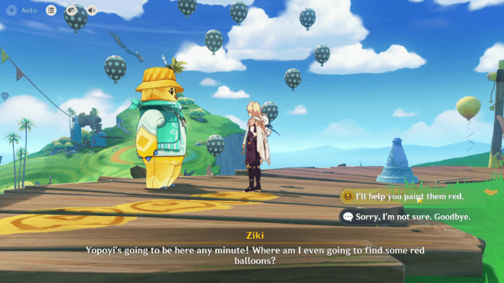 Genshin - Help Ziki Paint the Balloons Red