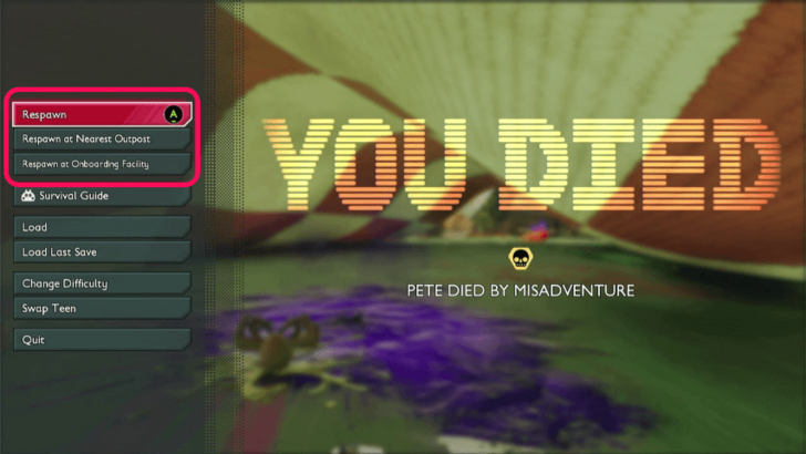 Grounded 2 You Died Screen