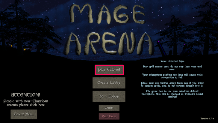 Mage Arena Menu