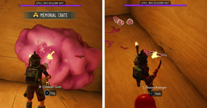 Grounded 2 Dig Chewed Gum Get Crimson Avenger