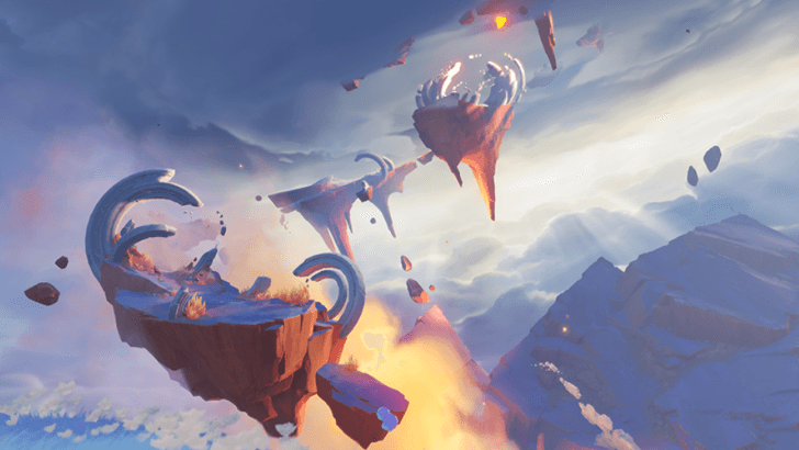 Genshin - Natlan Viewpoint - Floating Rock Skyfire Circlet