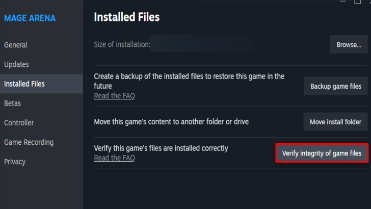 Verify Integrity of Game Files