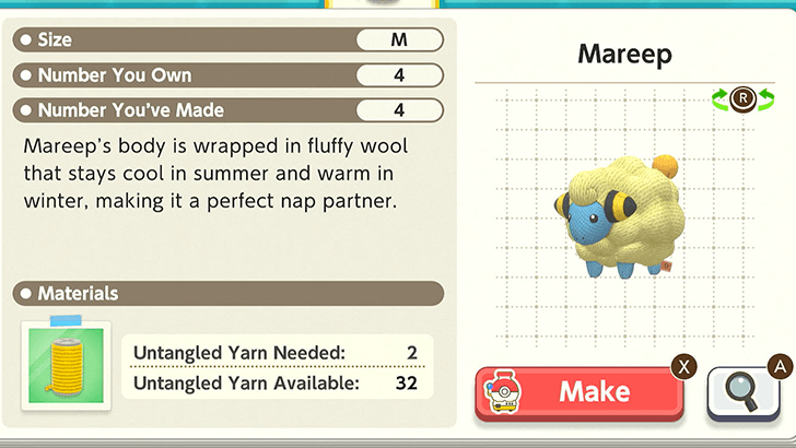 Mareep Plush Catalog