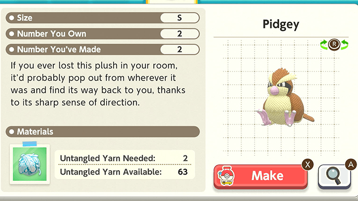 Pidgey Plush Catalog