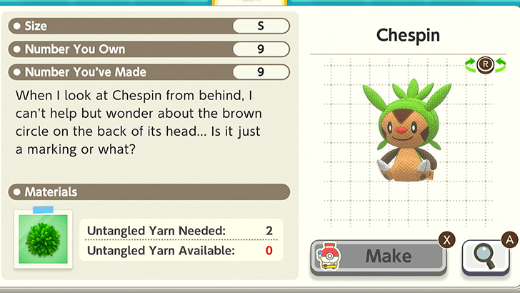 Chespin Plush Catalog