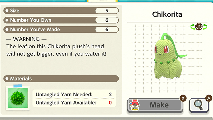 Chikorita Plush Catalog
