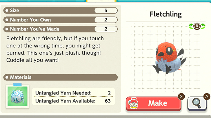 Fletchling Plush Catalog