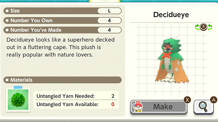 Decidueye Plush Catalog