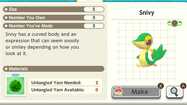 Snivy Plush Catalog