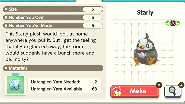 Starly Plush Catalog