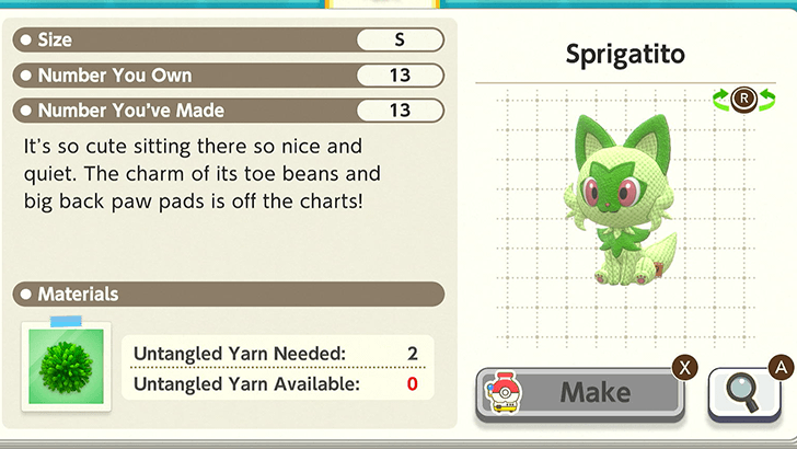 Sprigatito Plush Catalog