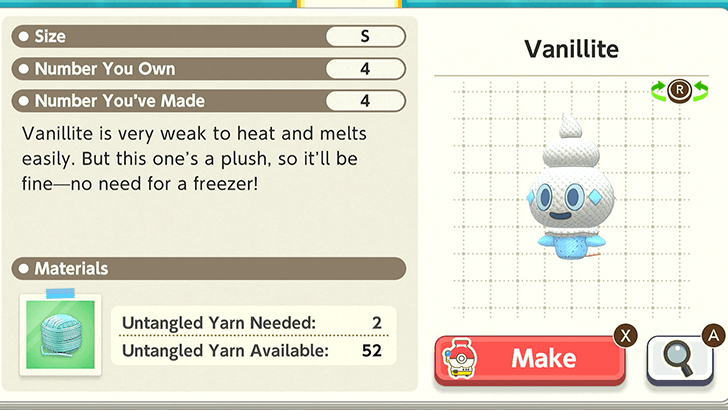 Vanillite Plush Catalog