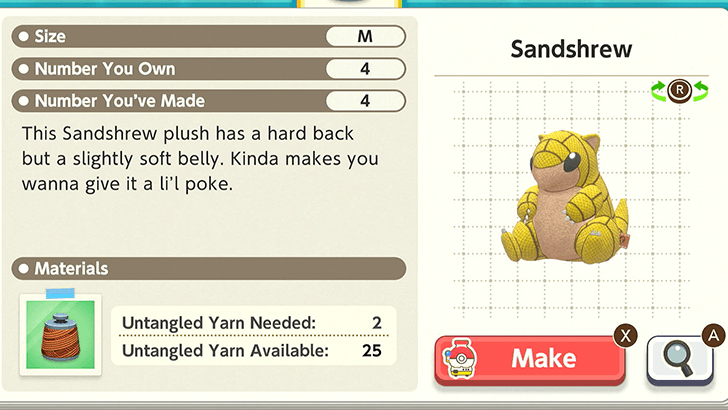 Sandshrew Plush Catalog