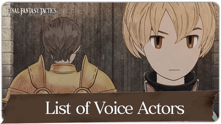 FF Tactics - List of Voice Actors Top Banner