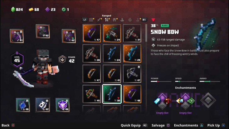 Minecraft Dungeons - Creeping Winter Snow Bow