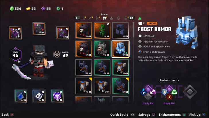 Minecraft Dungeons - Creeping Winter Frost Armor