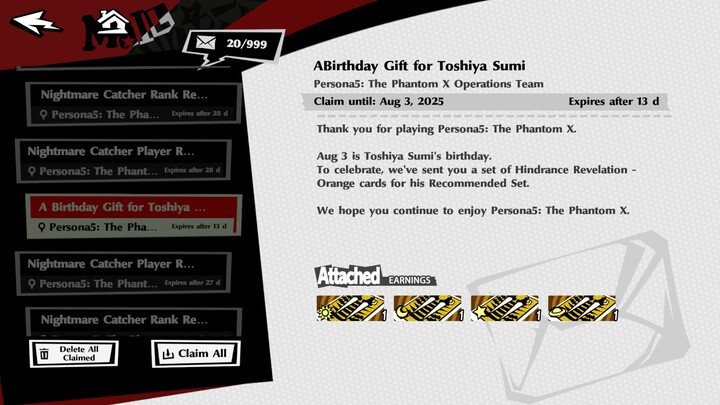 Persona 5 Phantom X - Toshiya Sumi