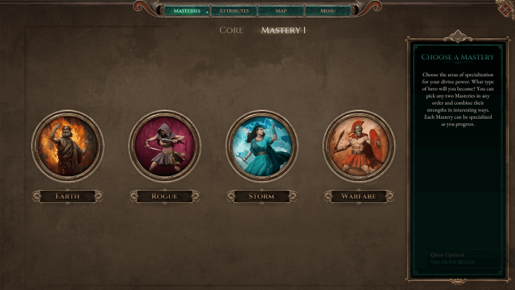 Early Access First Mastery Screen