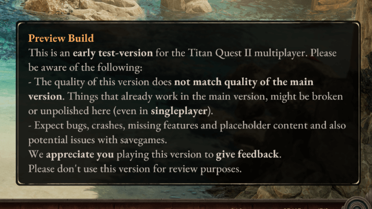 Multiplayer Preview Build Notice