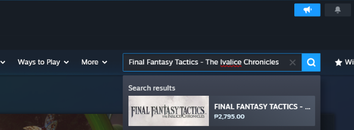 Search Steam
