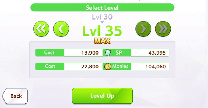 Spend SP and Monies to Level Up Support Cards