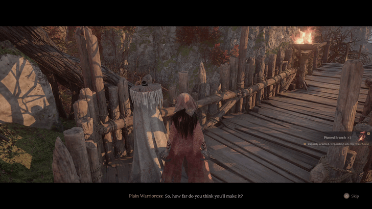 Speak with Plain Warrioress in Zhenwu Temple