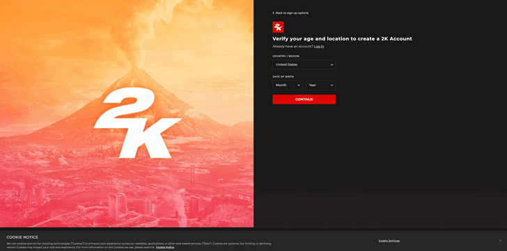Account creation step 2