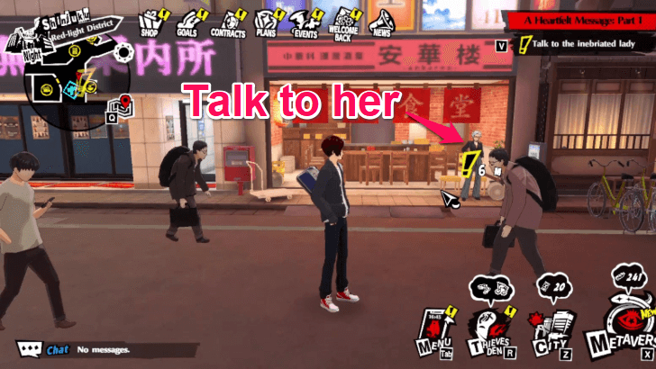 Persona 5 The Phantom X - Talk to the inebriated lady
