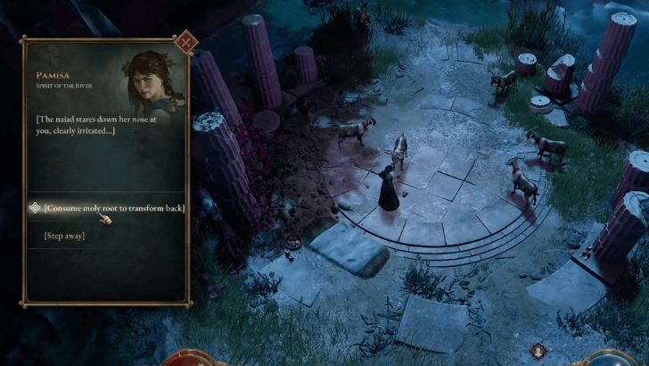 Titan Quest 2 The Naiad and the Goats Use the Moly Root and Talk to the Maid