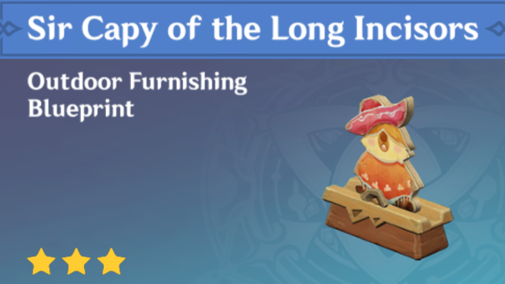 Genshin Impact - How to Get Sir Capy of the Long Incisors Furnishing