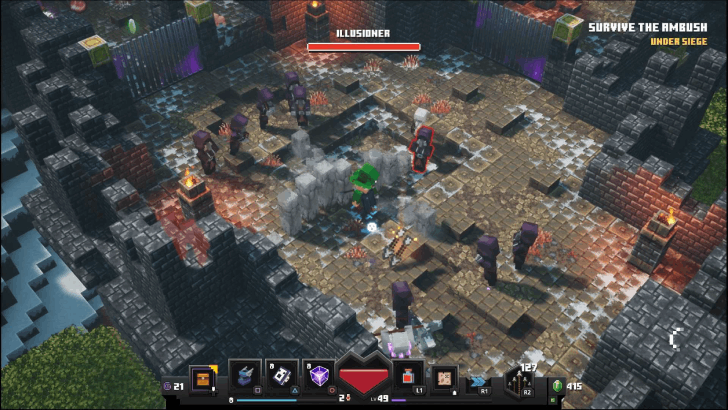 Minecraft Dungeons - Colossal Rampart Illusioner Boss Fight