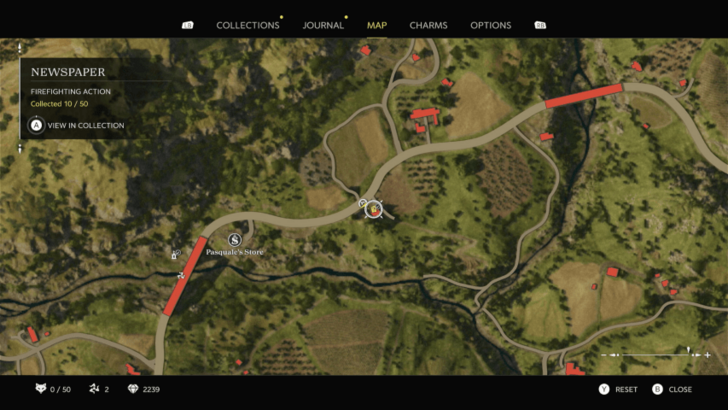 Firefighting Action Found on a stone bench near a house with a brown horse outside just east of Pasquale