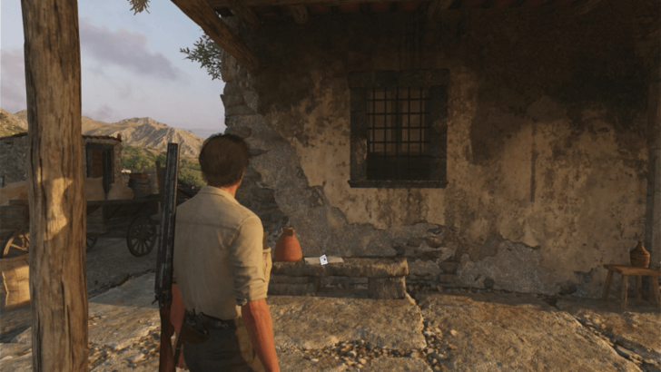 Firefighting Action Found on a stone bench near a house with a brown horse outside just east of Pasquale