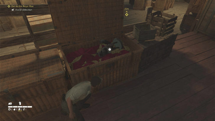 Mystery Fox 4 Found inside the large crate during the sequence where you need to sneak inside to get to the Royal Box in Chapter 12. Sneak past the guards and squeeze in between the two wooden crates. Find the Mystery Fox in the large crate on the left. Overworld Location