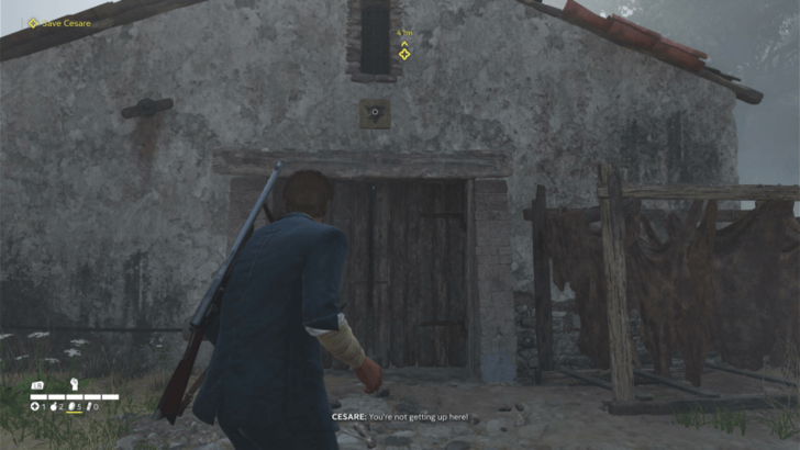 Trinacria 7 Found above the double-door of the house where Enzo finds one of his companions and two dead guards. After the cutscene, go back outside through the double-door, then shoot the Trinacria above it and collect it. Overworld Location