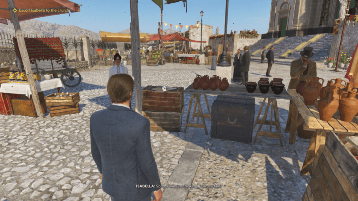 Marathon Scandal Found on a wooden crate in a stall that has many pots within the church grounds in San Celeste. You