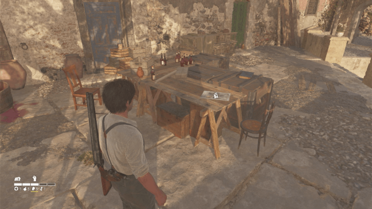 Police Shootout Found on the wooden table northwest of the Our Lady of Holiness chapel north of Porto Almaro. Overworld Location