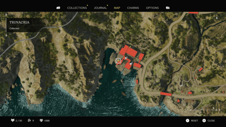 Trinacria 8 Found above the large blue door of the southwest building in Frateli Galante Tonnara. You