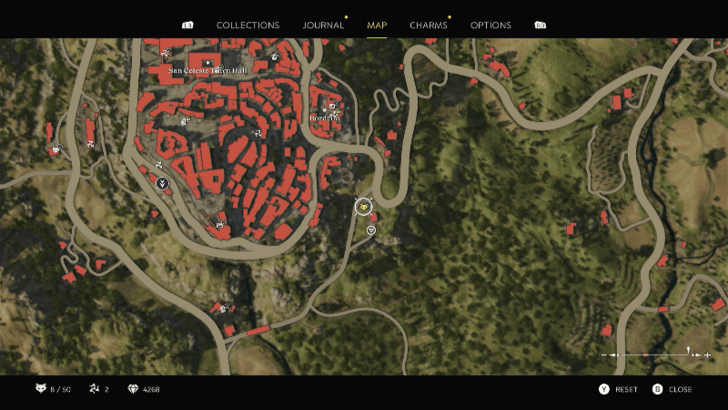 Mystery Fox 9 In front of the small building southeast of San Celeste. Map Location